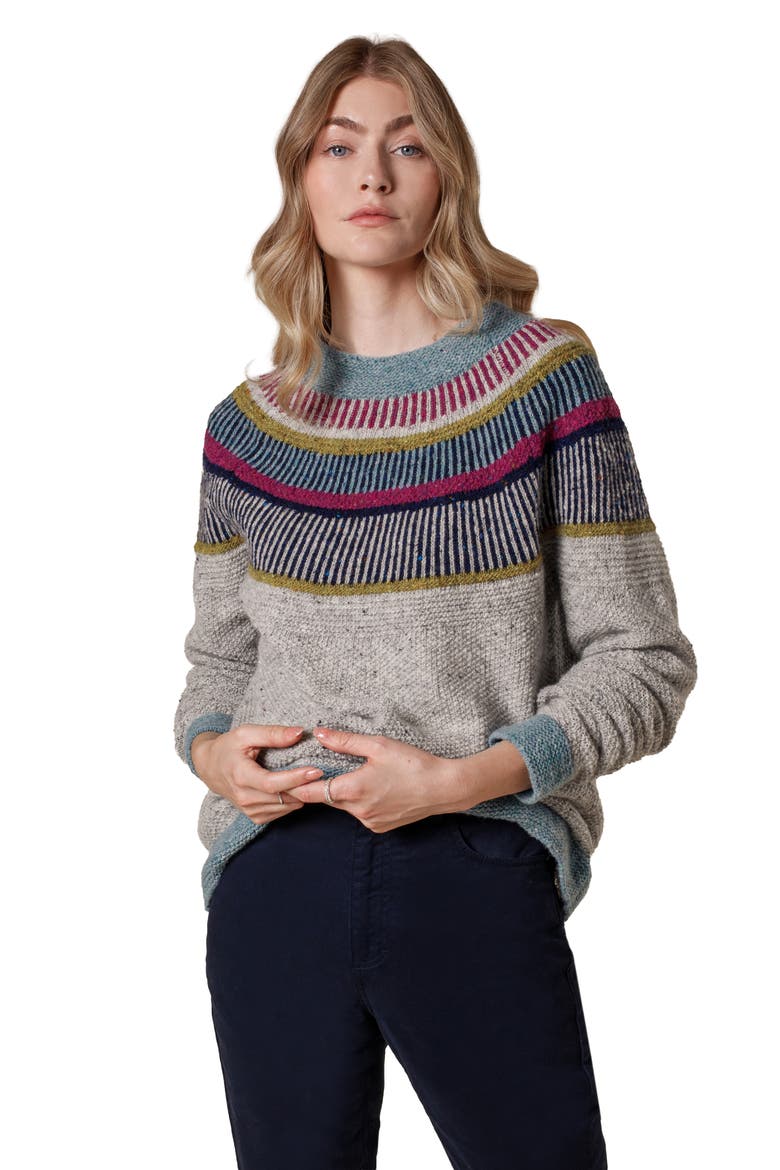 Statement Donegal Wool Sweater, Main, color, Pebble