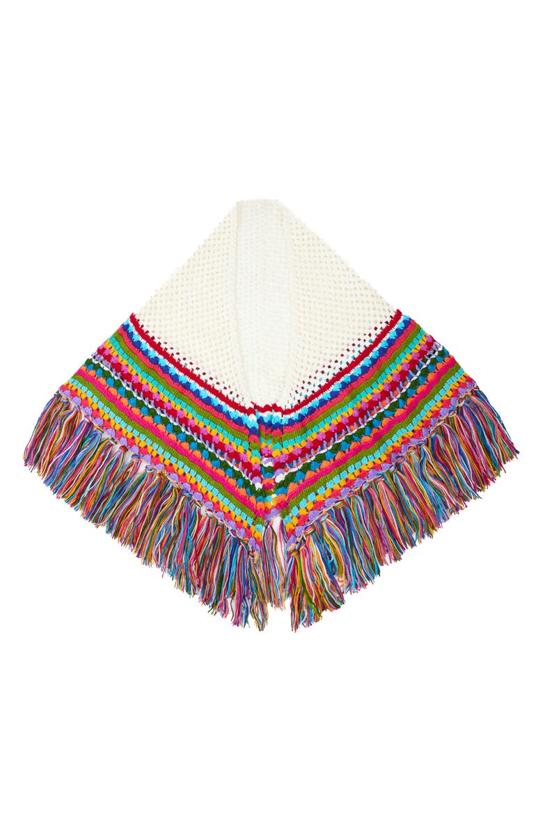 SAACHI Crochet Rainbow Fringe Shawl, Alternate, color,