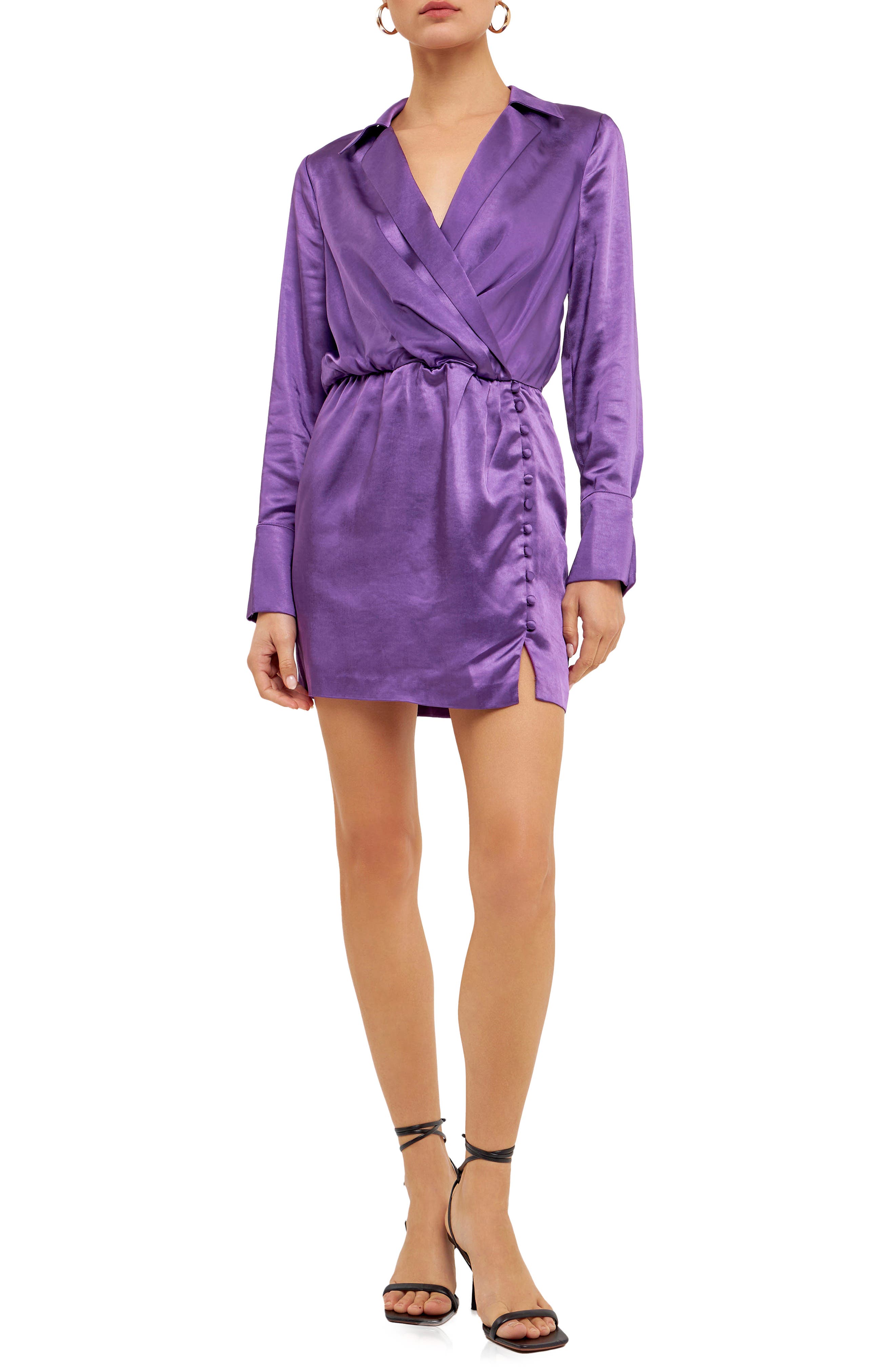 Long Sleeve Satin Minidress - image 5