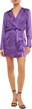 Endless Rose Long Sleeve Satin Minidress