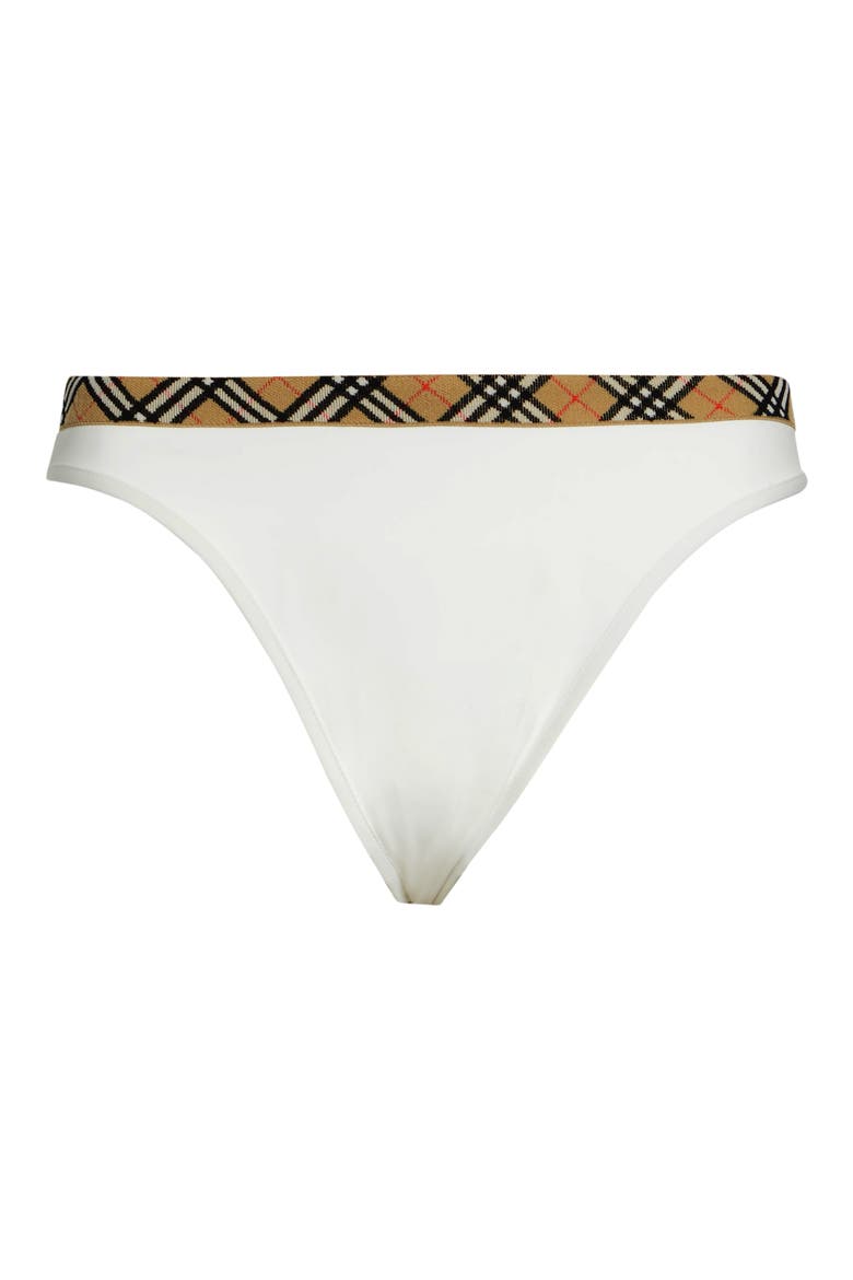 Check Trim Bikini Bottoms, Alternate, color, CHALK