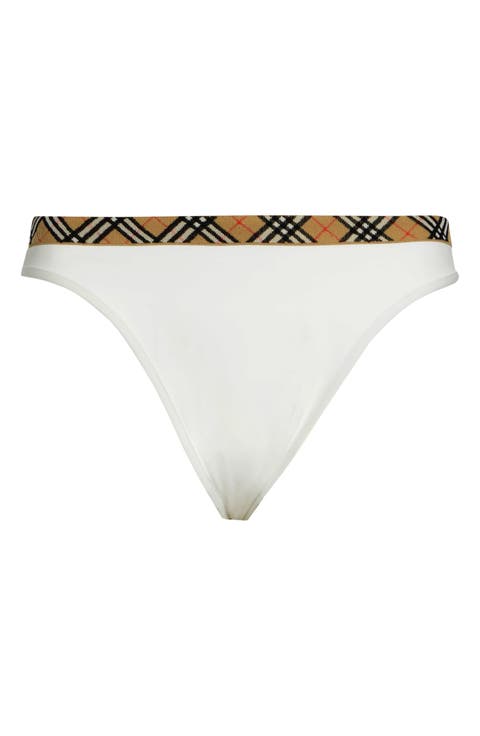 Check Trim Bikini Bottoms