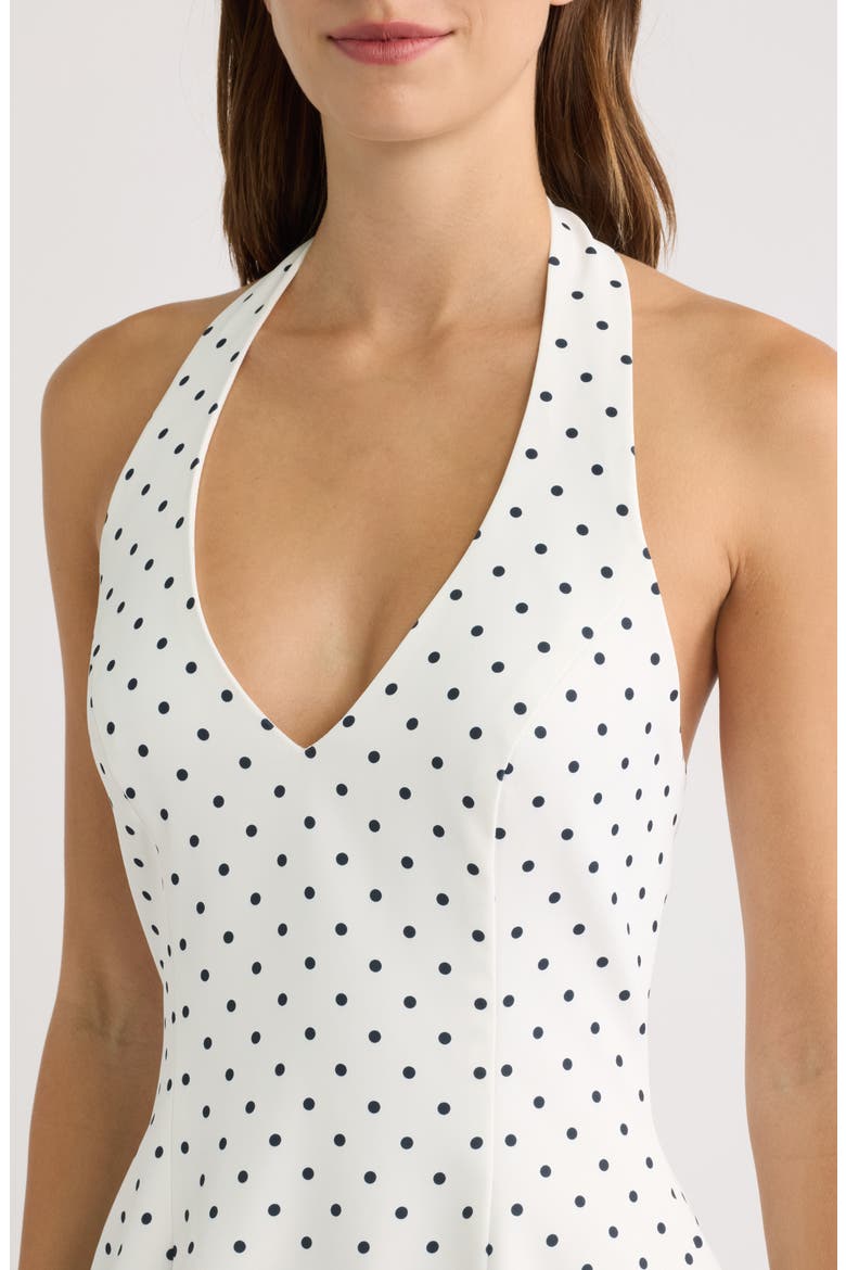 Dot Sleeveless Minidress, Alternate, color, WHITE POLKA DOT