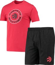 CONCEPTS SPORT Men's Concepts Sport Black/Red Toronto Raptors T-Shirt & Shorts Sleep Set