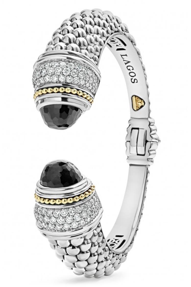Rittenhouse Diamond & Semiprecious Stone Wrist Cuff, Alternate, color, BLACK