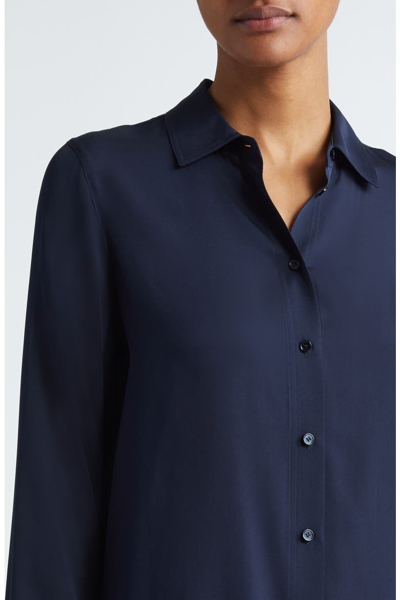 Slim Silk Blouse, Alternate, color, COASTAL