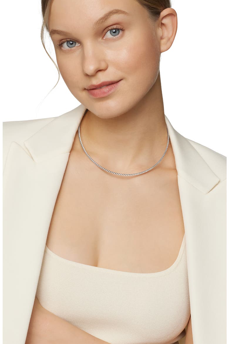 Sculpted Cable Necklace, Alternate, color, SILVER