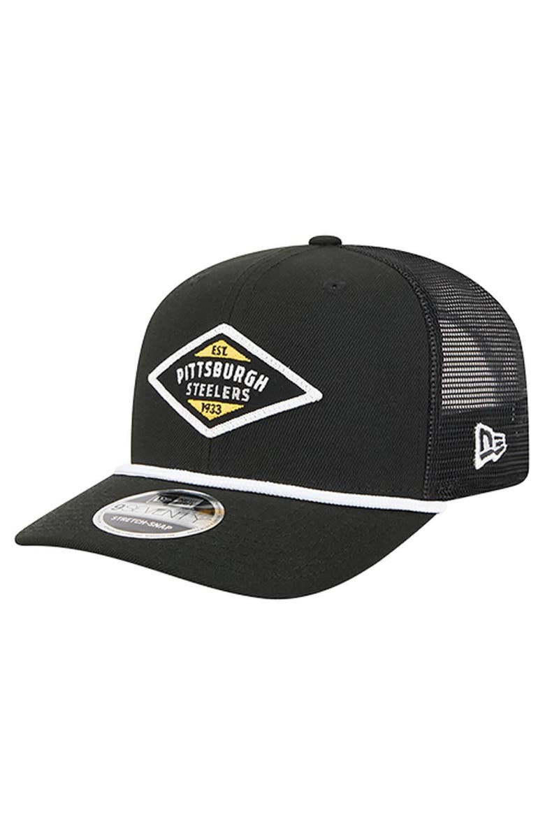 New Era Men
s New Era  Black Pittsburgh Steelers Team 9SEVENTY Adjustable Hat, Main, color, Black