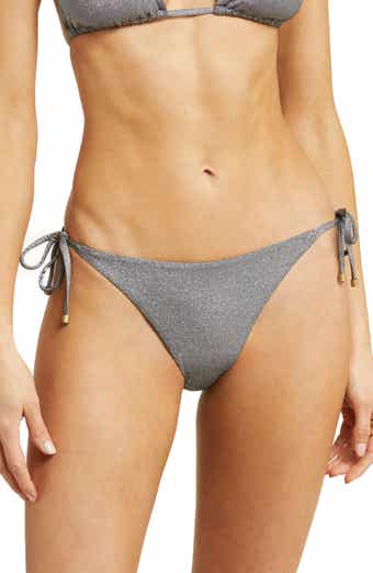 Vitamin A® Elle Metallic Side Tie Bikini Bottoms
