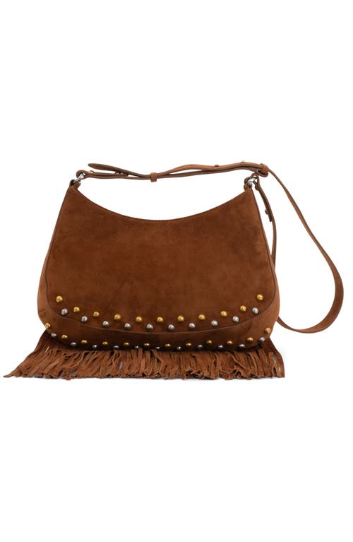 Jeffrey Campbell Lyrical Suede Crossbody Bag In Tan Suede
