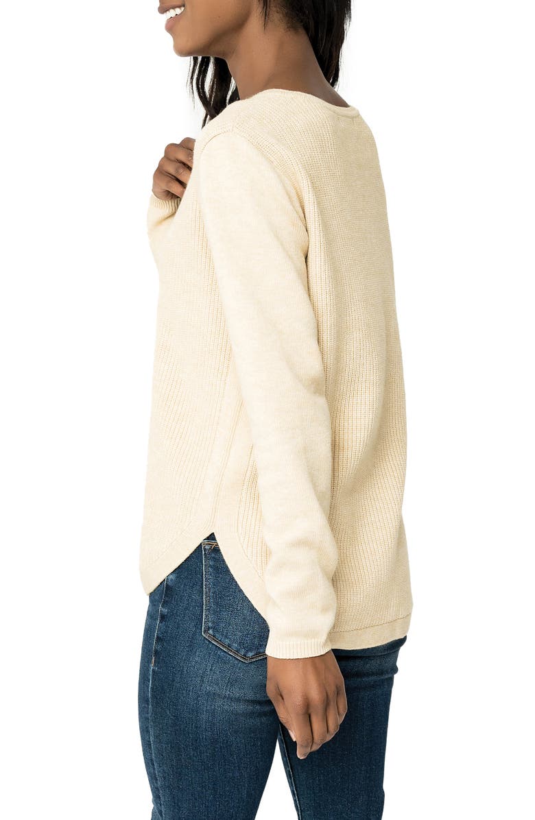 GIBSONLOOK V-Neck Long Sleeve Rib Sweater, Alternate, color, London Fog