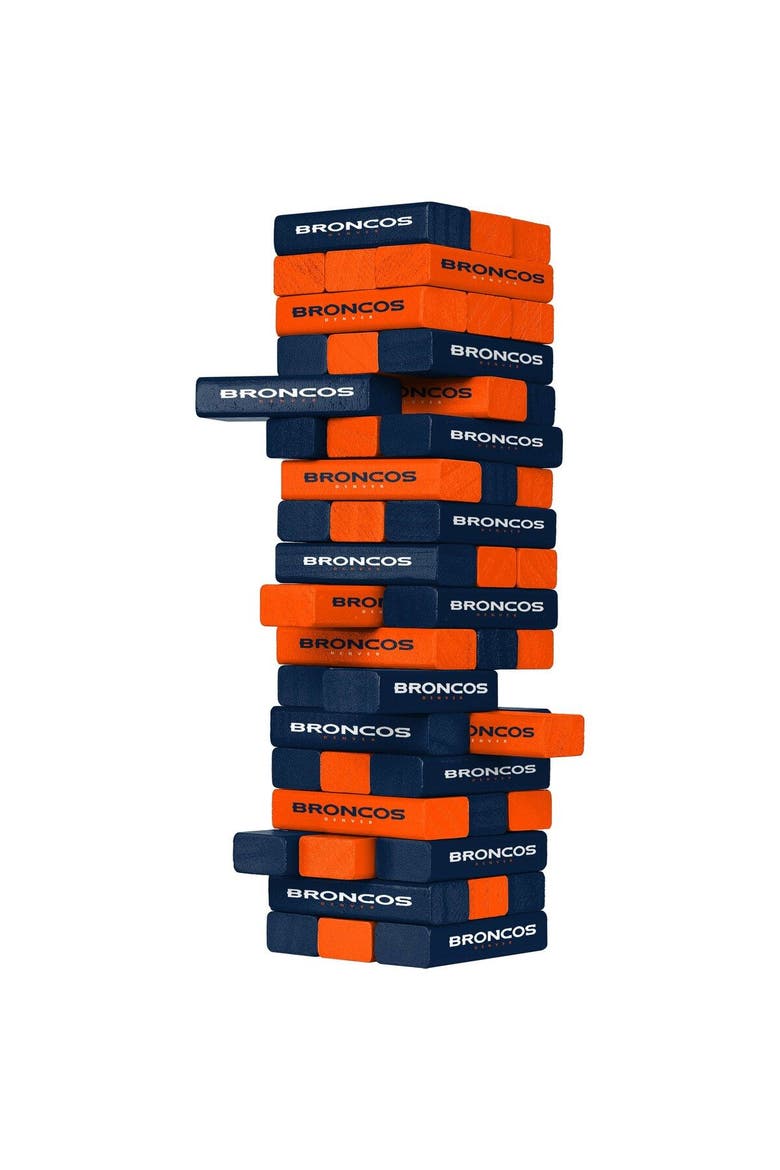 Denver Broncos Stackable Blocks Game, Alternate, color, Navy