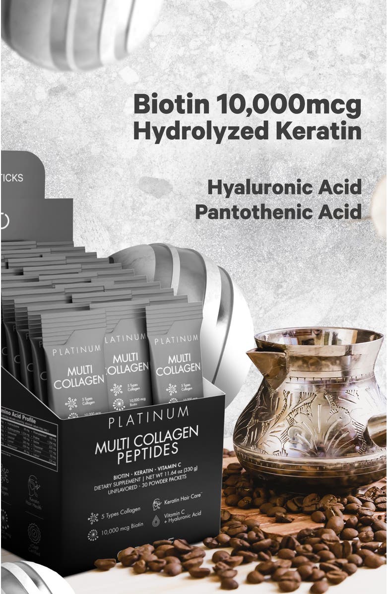 Codeage Multi Collagen & Biotin + Vitamin C Powder Stick Packs, Alternate, color, White