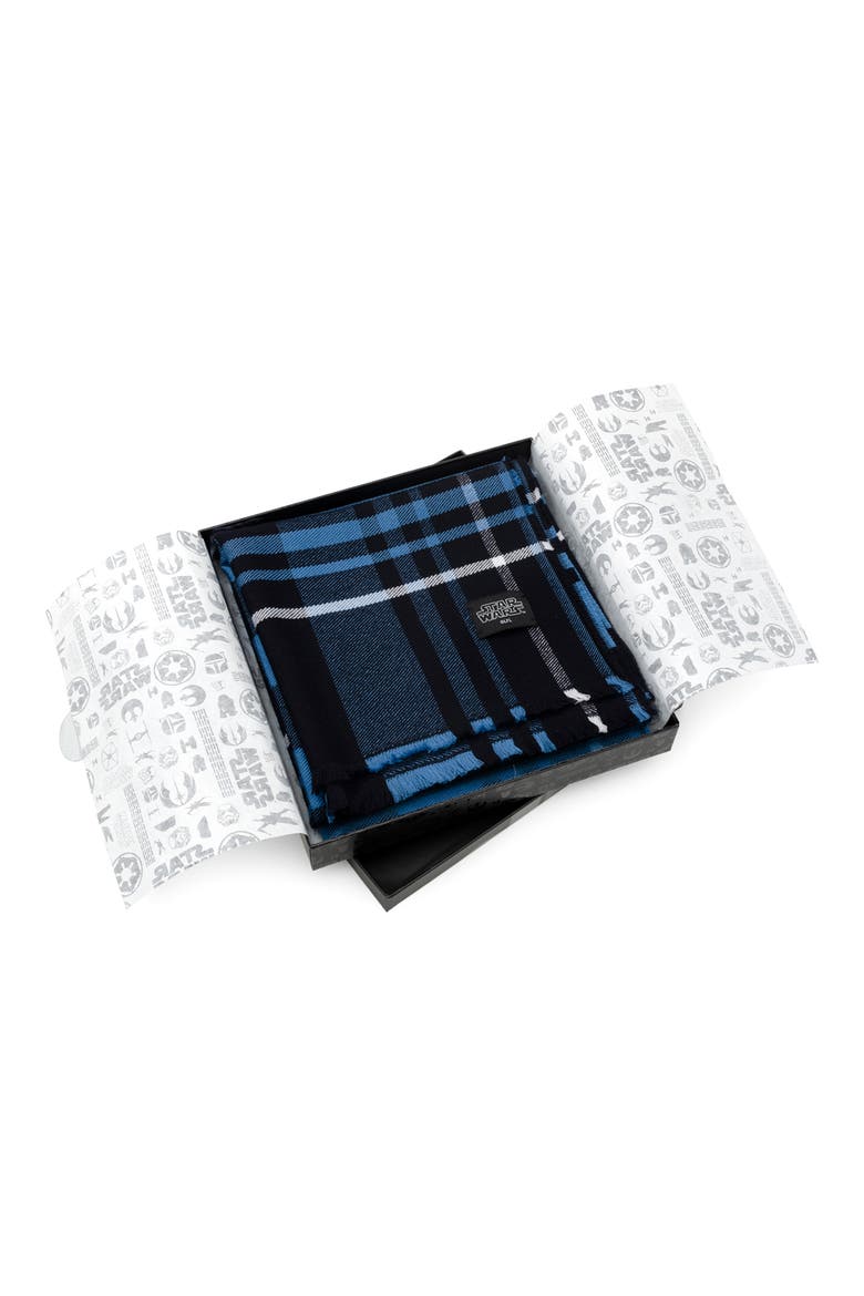 Mandalorian Tartan Merino Wool Scarf, Alternate, color, BLUE