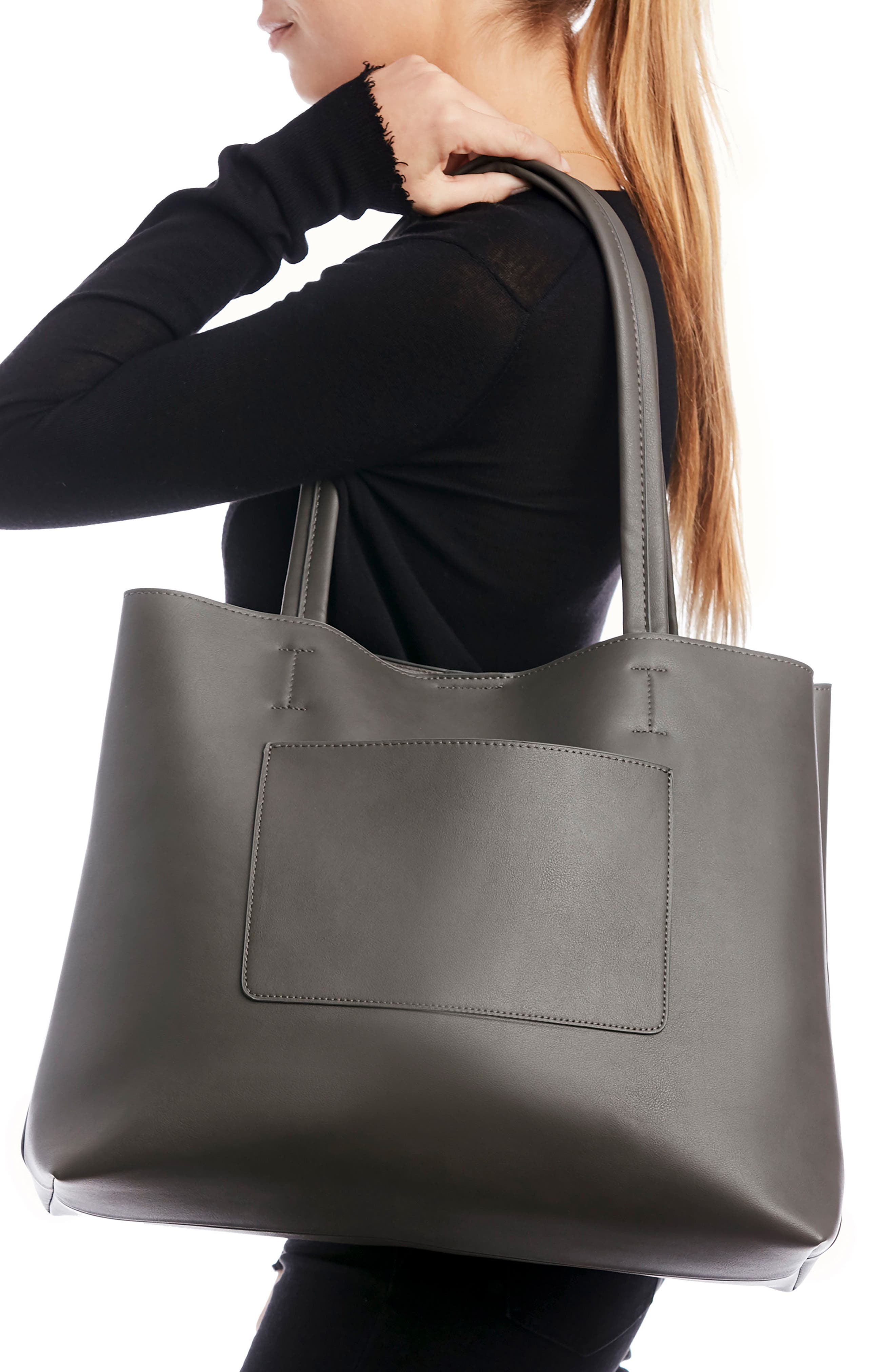Sole Society Oversize Faux Leather Tote, Alternate, color, 