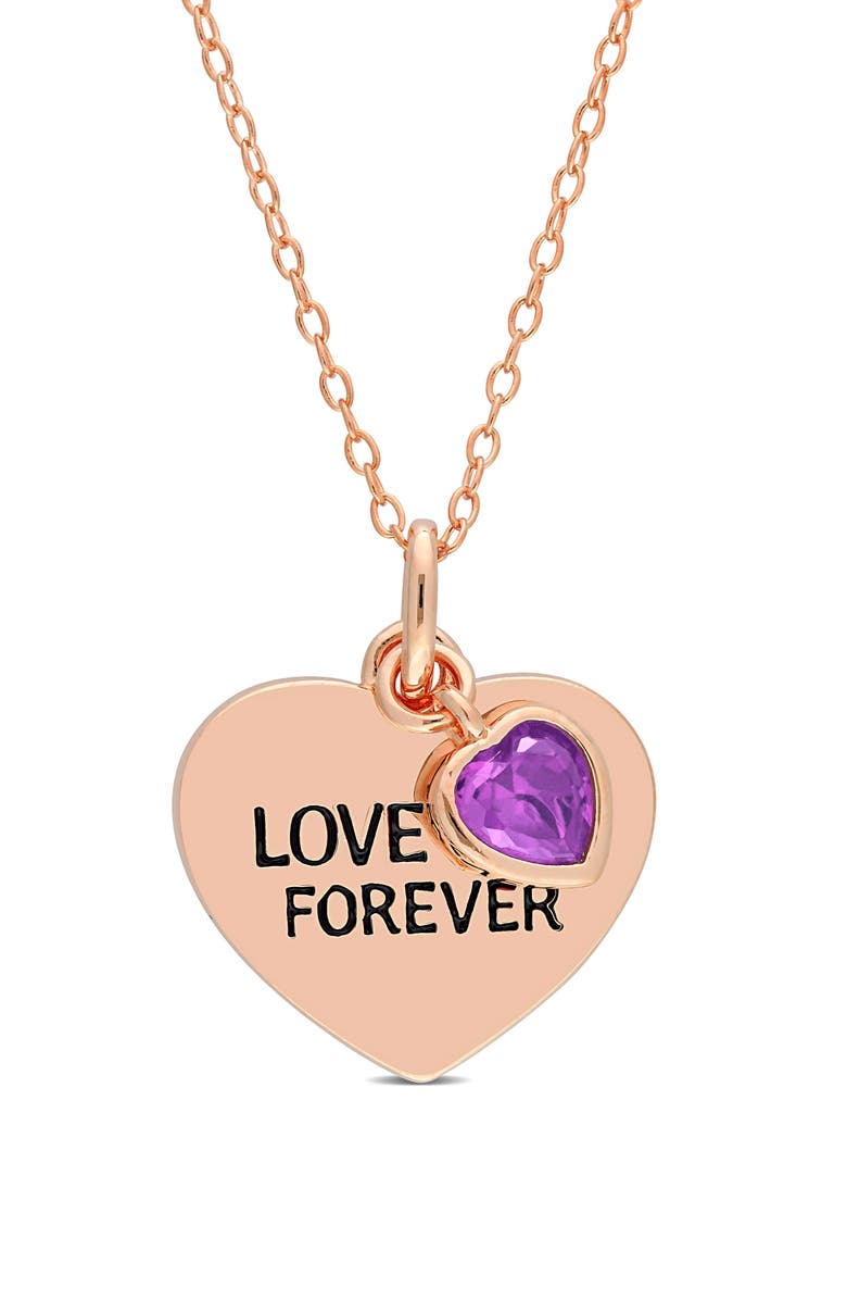 DELMAR Love You Forever Pendant Necklace, Main, color, Purple