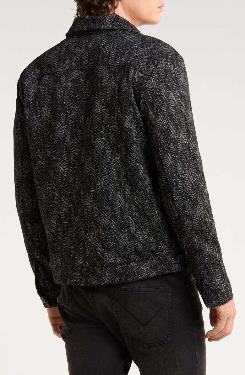 John Varvatos Hallet Jacquard Trucker Jacket, Alternate, color, Black