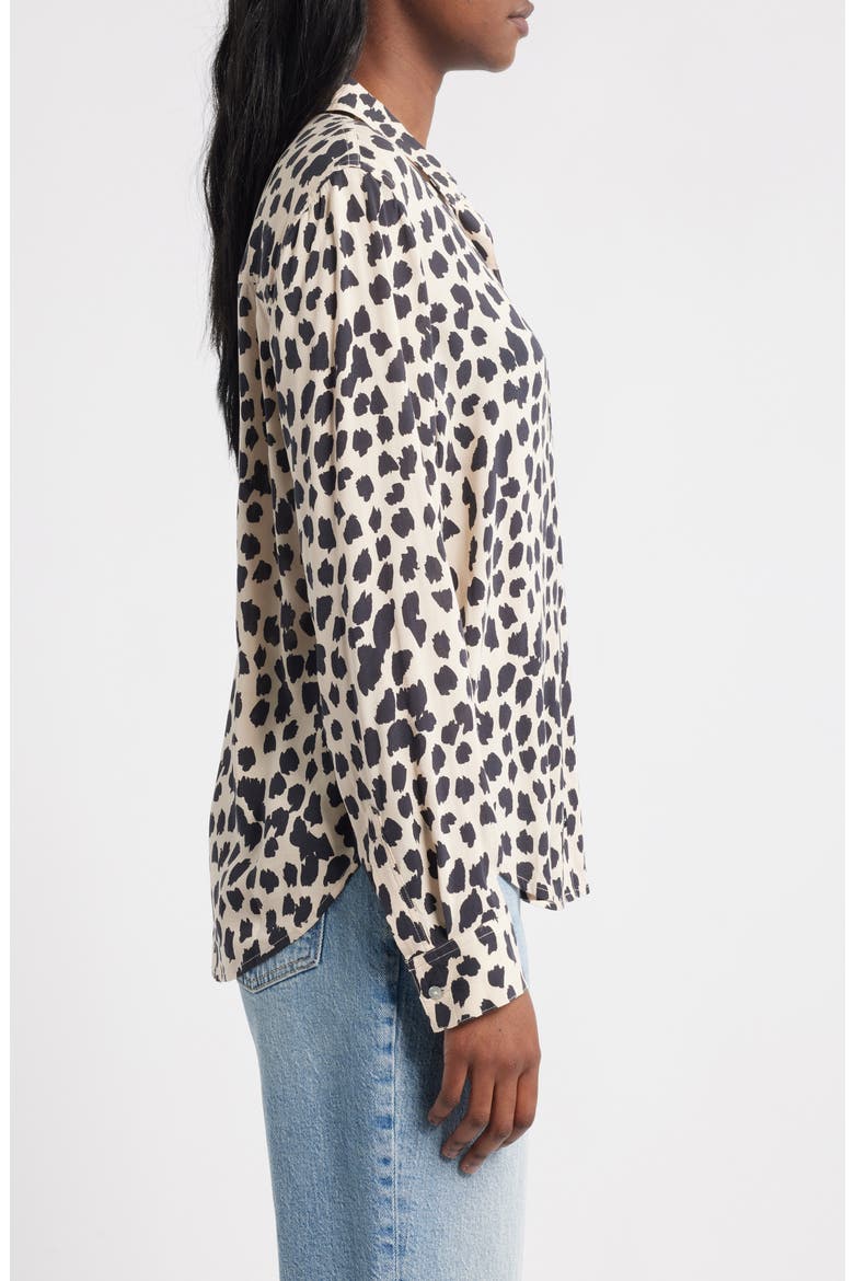 Josephine Snakeskin Print Button-Up Shirt, Alternate, color, TAUPE SPOTTED