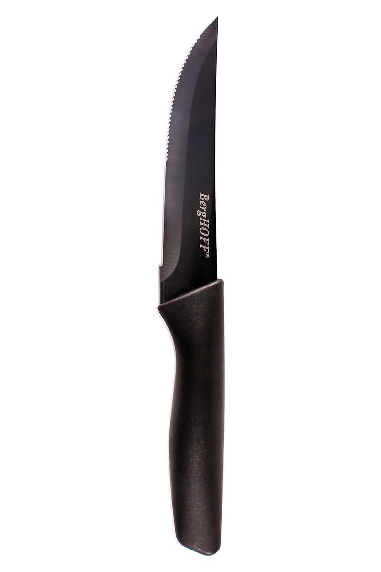 INTERNATIONAL Black Stainless Steel 8-Piece Steak Knife Set, Alternate, color, BLACK