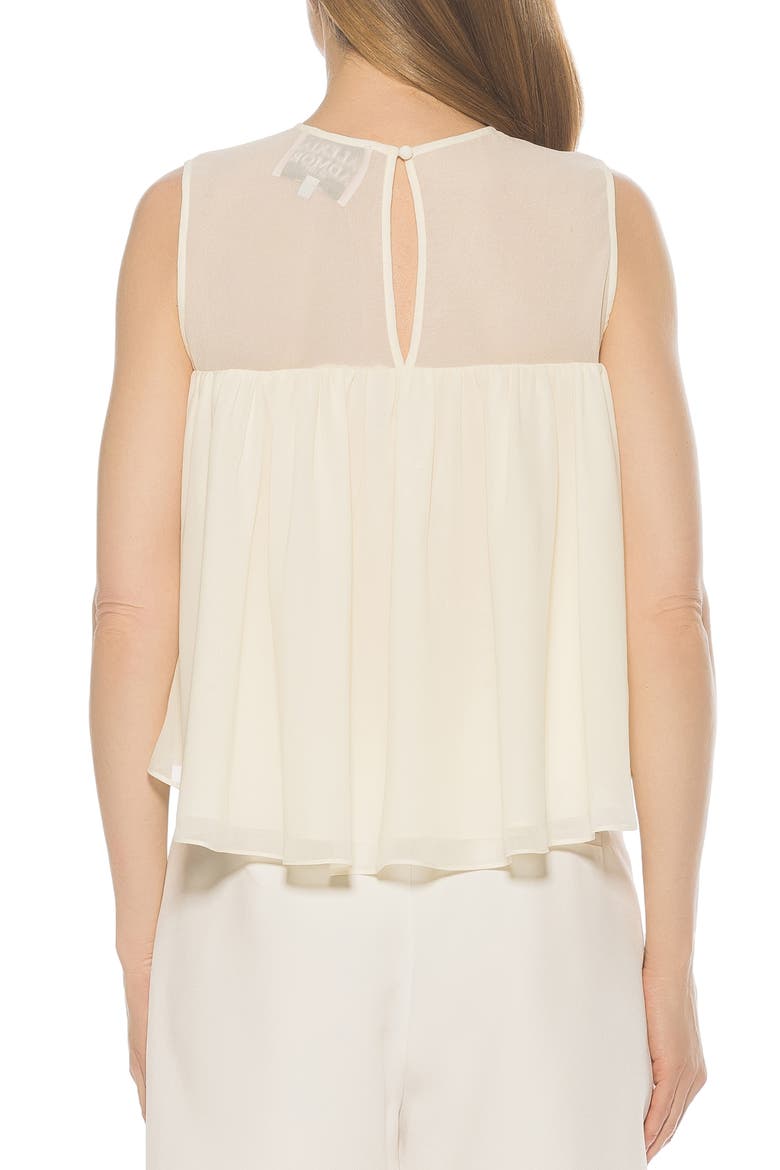 Portia Ruffle Sleeveless Chiffon Top, Alternate, color, IVORY
