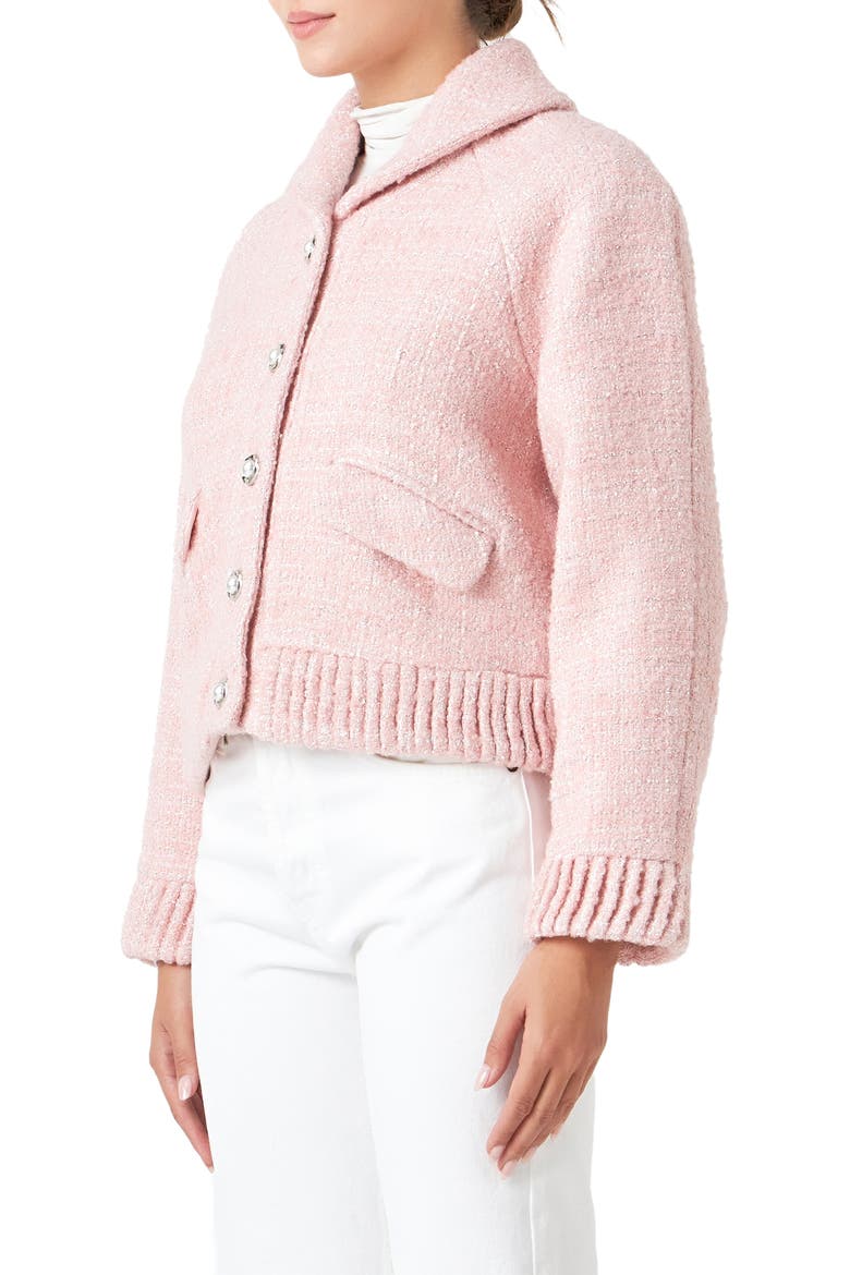 Metallic Tweed Jacket, Alternate, color, BLUSH PINK