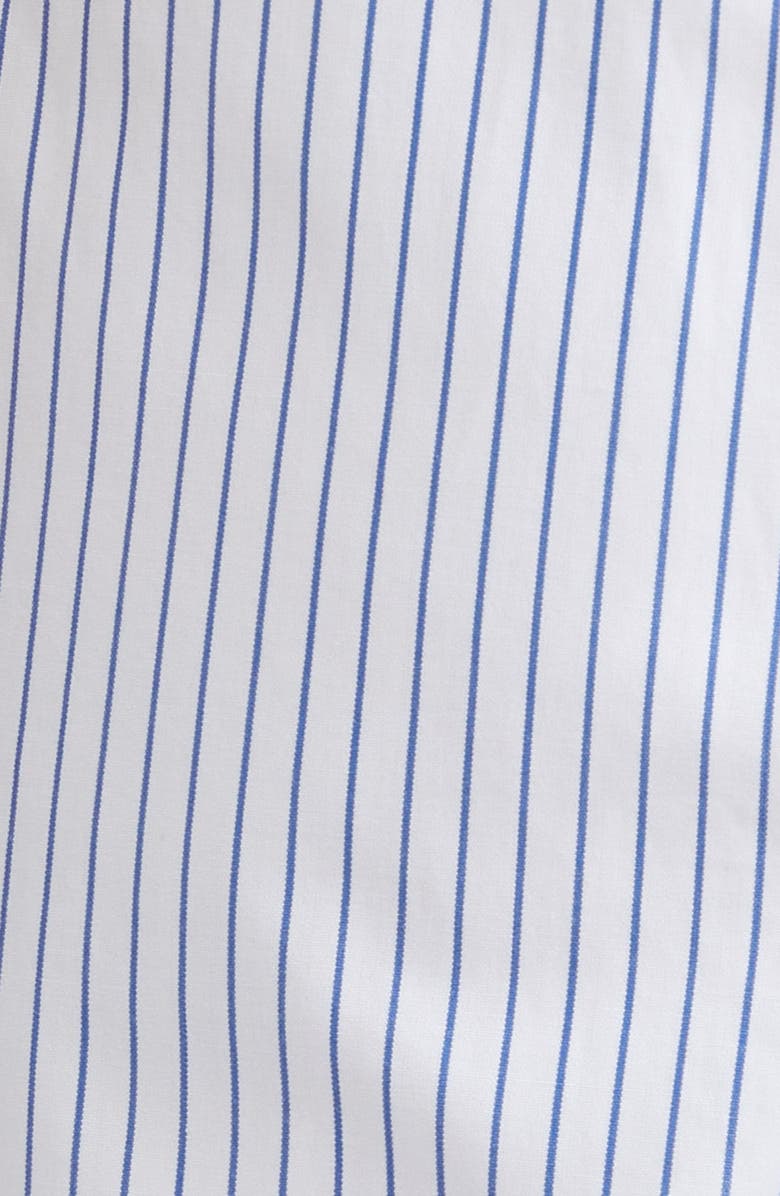 Róhe Holiday Pinstripe Cotton Shorts, Alternate, color, White Blue Stripe