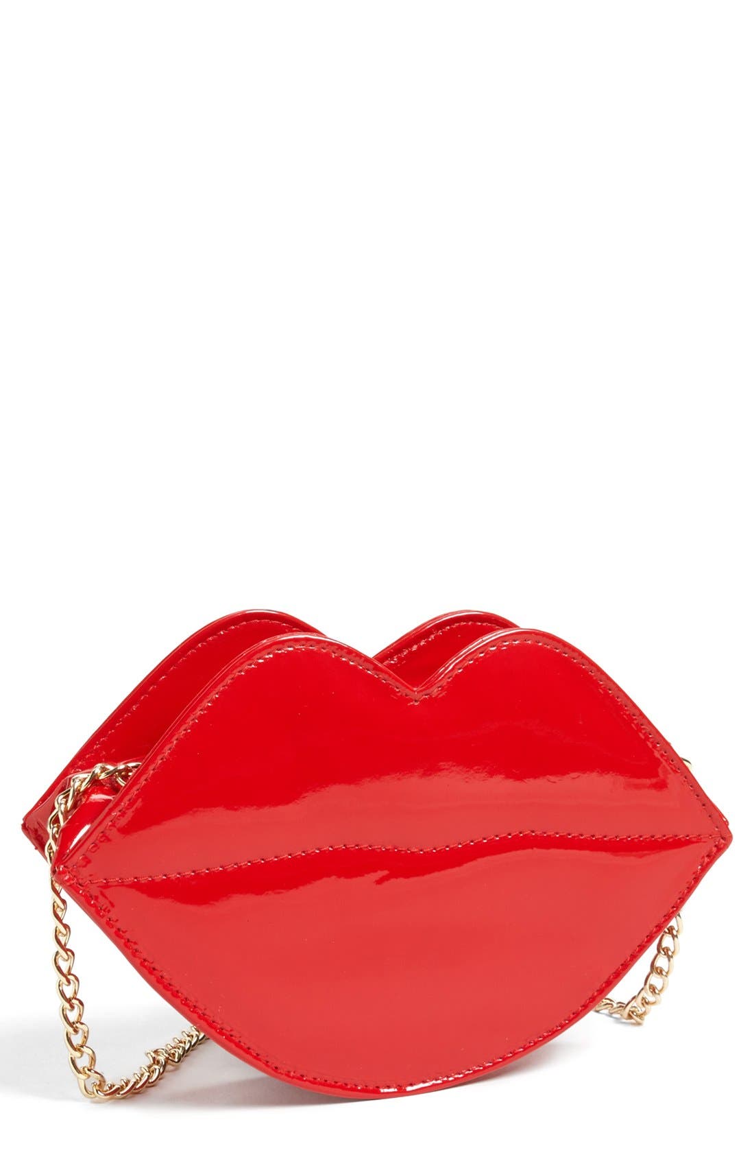 'Lips' Clutch, Main, color, RED