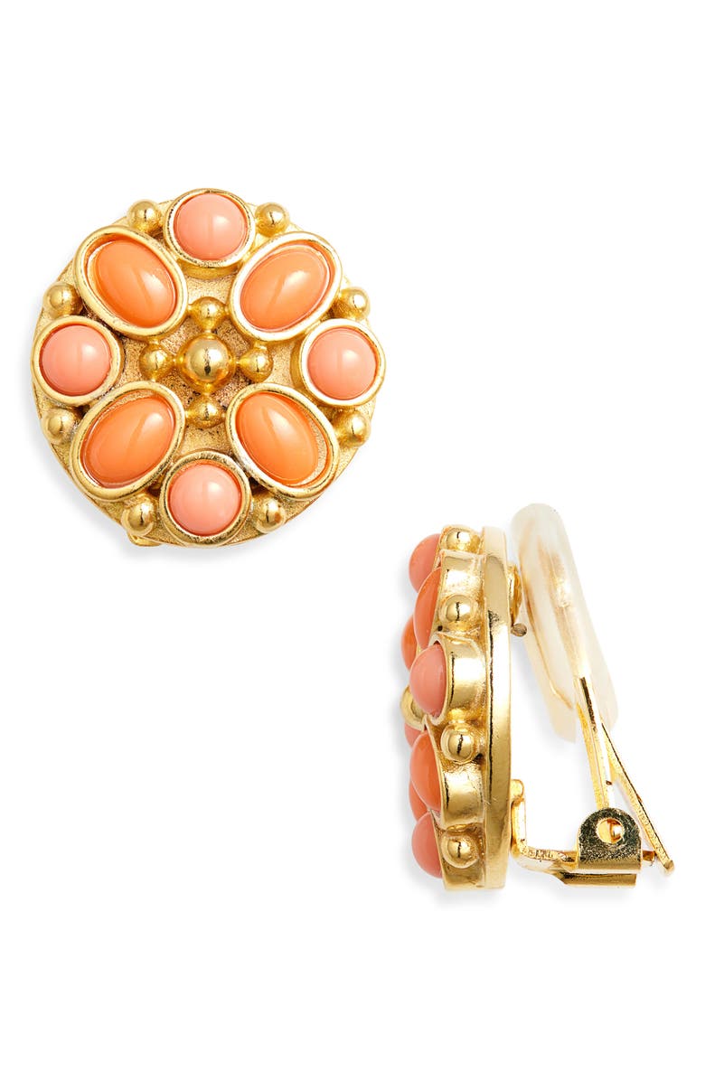 Kenneth Jay Lane Button Earrings, Main, color, 