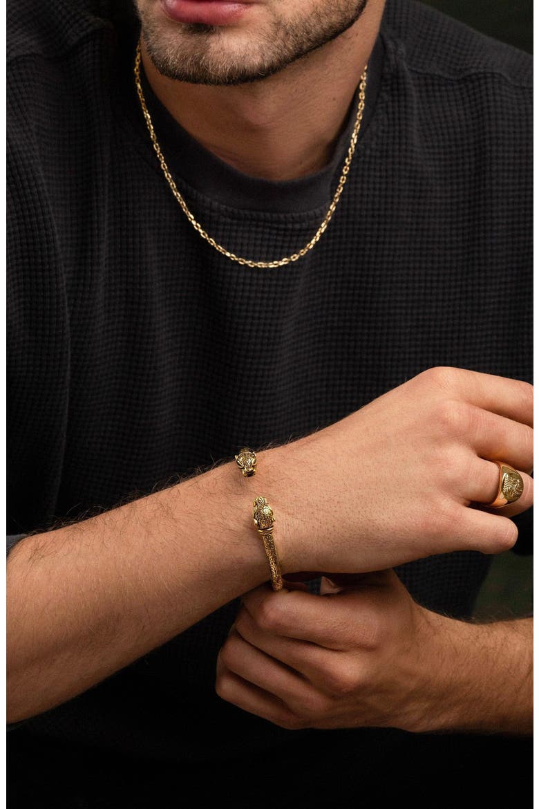Panther Bangle, Alternate, color, Gold