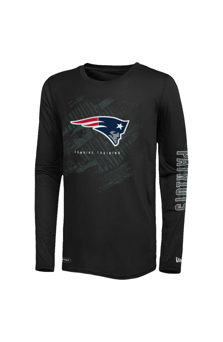 New Era Men's New Era Black New England Patriots Combine Authentic Action Long Sleeve T-Shirt, Alternate, color, 