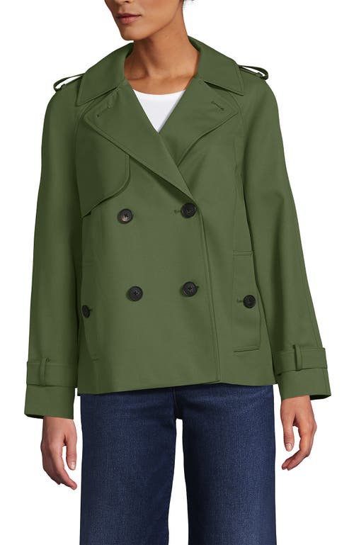 Lands' End Trench Rain Jacket In Vintage Pine Green
