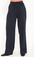 Petal & Pup Elijah Pinstripe Sash Waist Wide Leg Pants