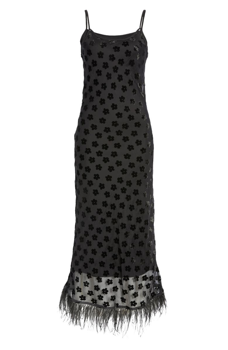 Charles Henry Feather Trim Slipdress, Alternate, color, 