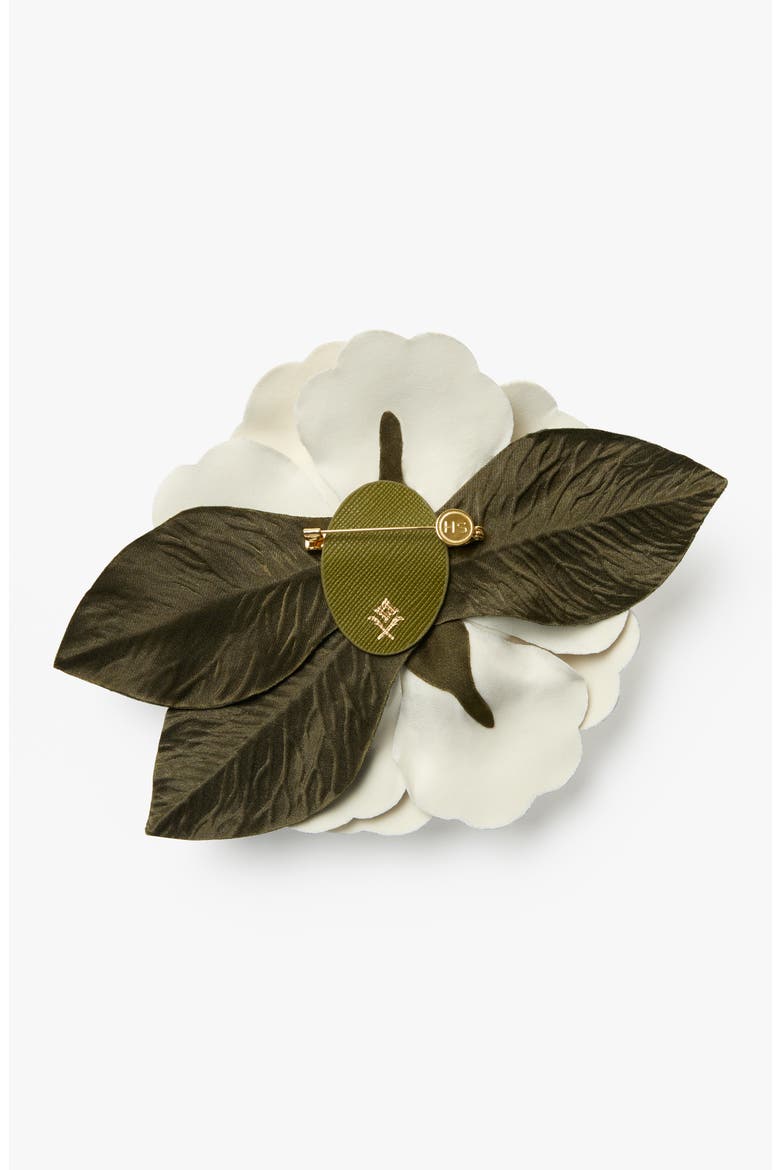 The Large White Gardenia Floral Brooch, Alternate, color, White