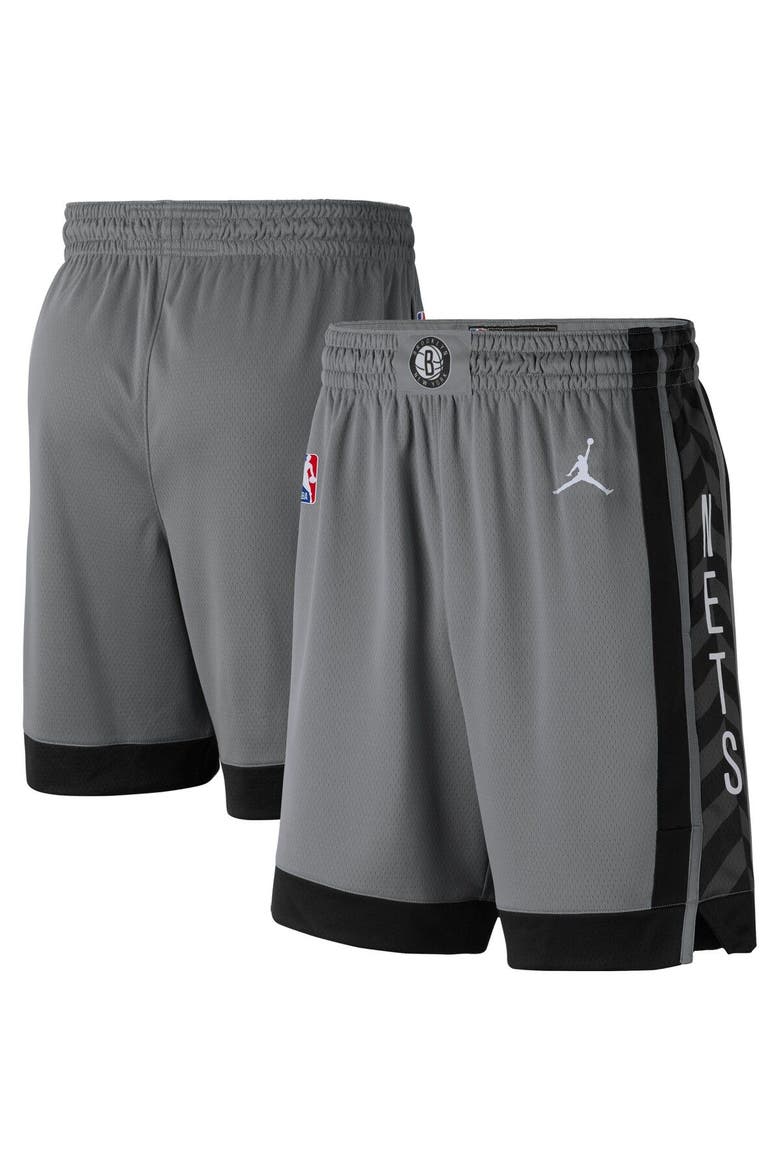 Men's Jordan Brand Charcoal Brooklyn Nets Statement Edition Swingman Shorts, Alternate, color, Charcoal