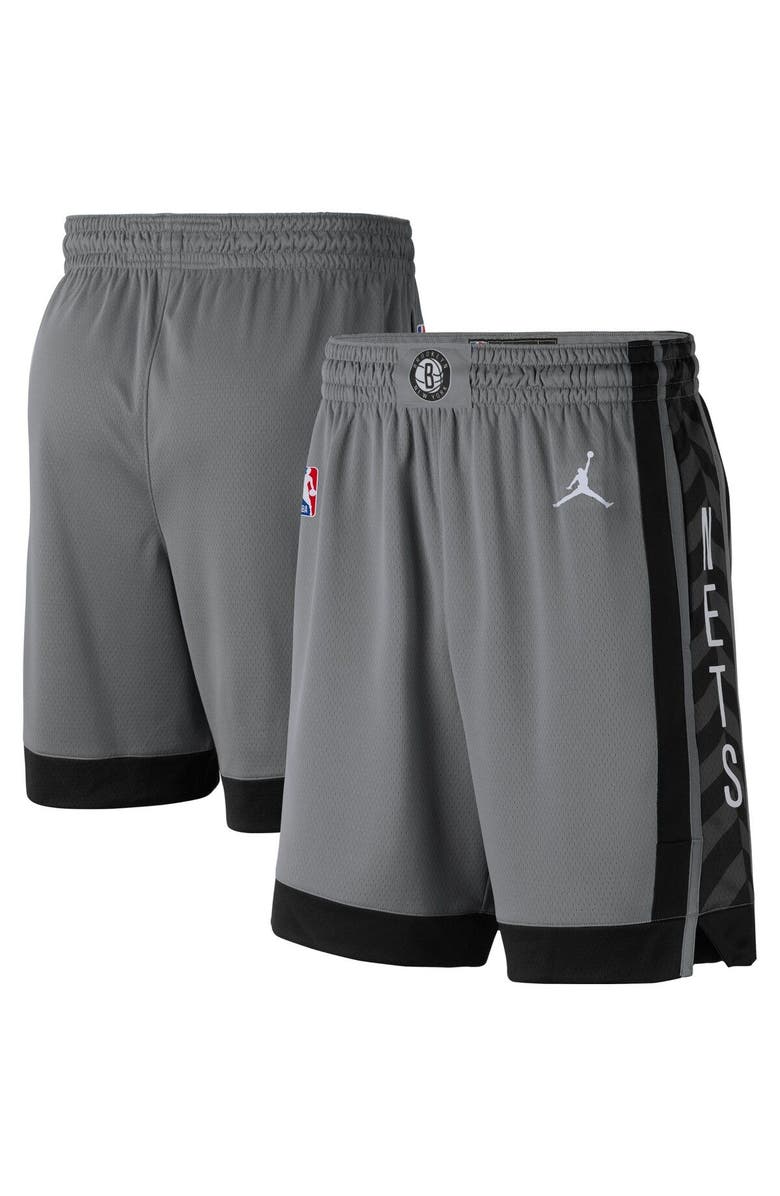 Jordan Brand Men's Jordan Brand Charcoal Brooklyn Nets Statement Edition Swingman Shorts, Alternate, color, Charcoal