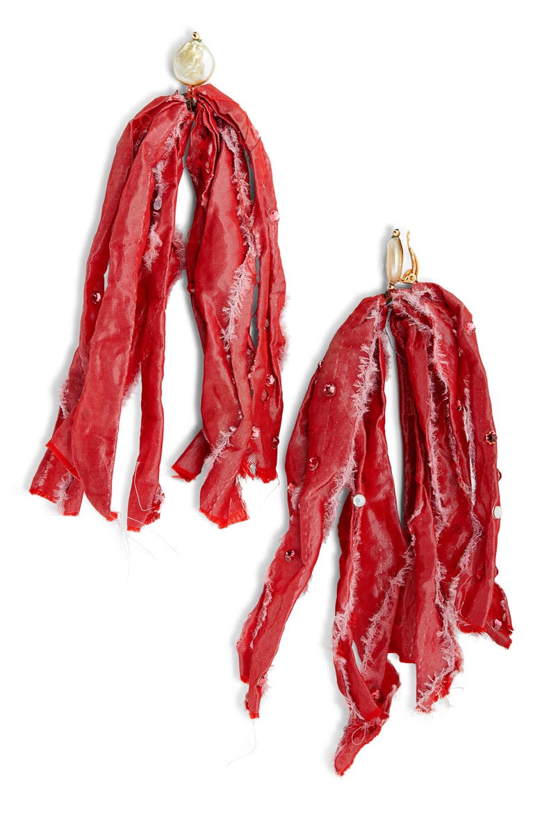 Amaranthus Drop Earrings, Main, color, SCARLET