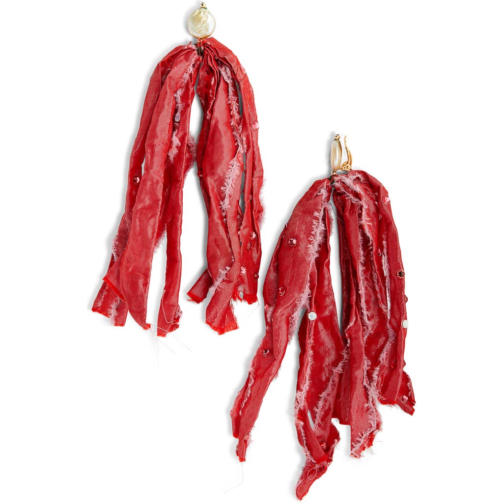Isshi Amaranthus Drop Earrings In Scarlet