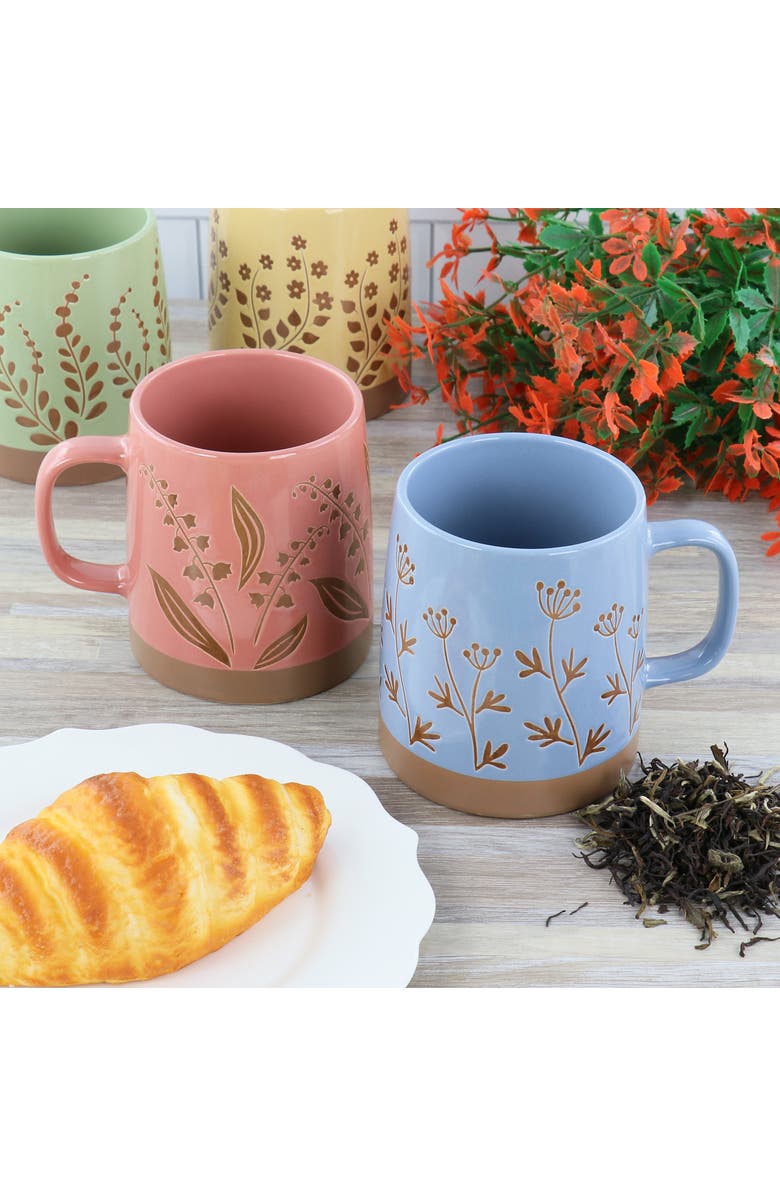 Gibson Garcelle 4 Piece 18 Ounce Round Stoneware Mug Set, Alternate, color, 