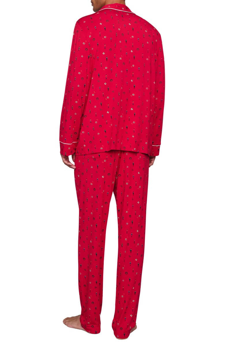 Eberjey William Print Stretch Tencel<sup>®</sup> Modal Long Pajamas, Alternate, color, Nutcracker Holly Red