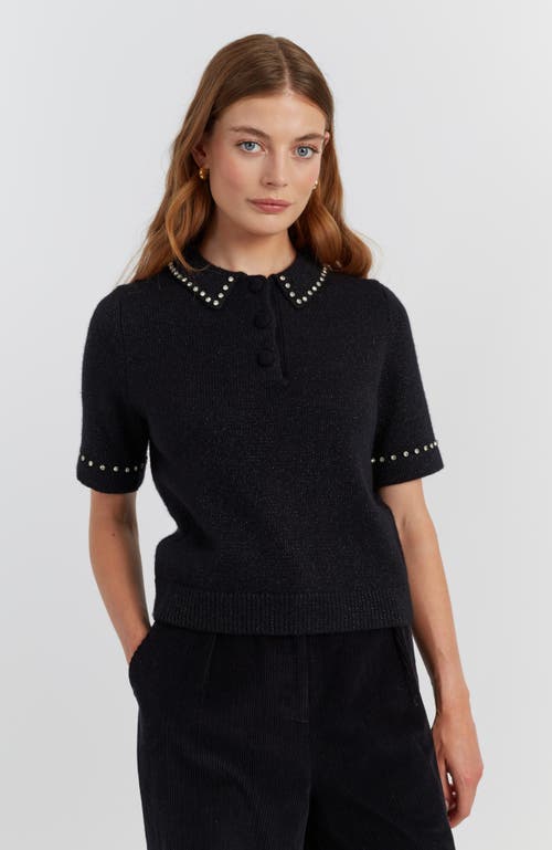 Chinti & Parker Diamonte Polo Top In Black