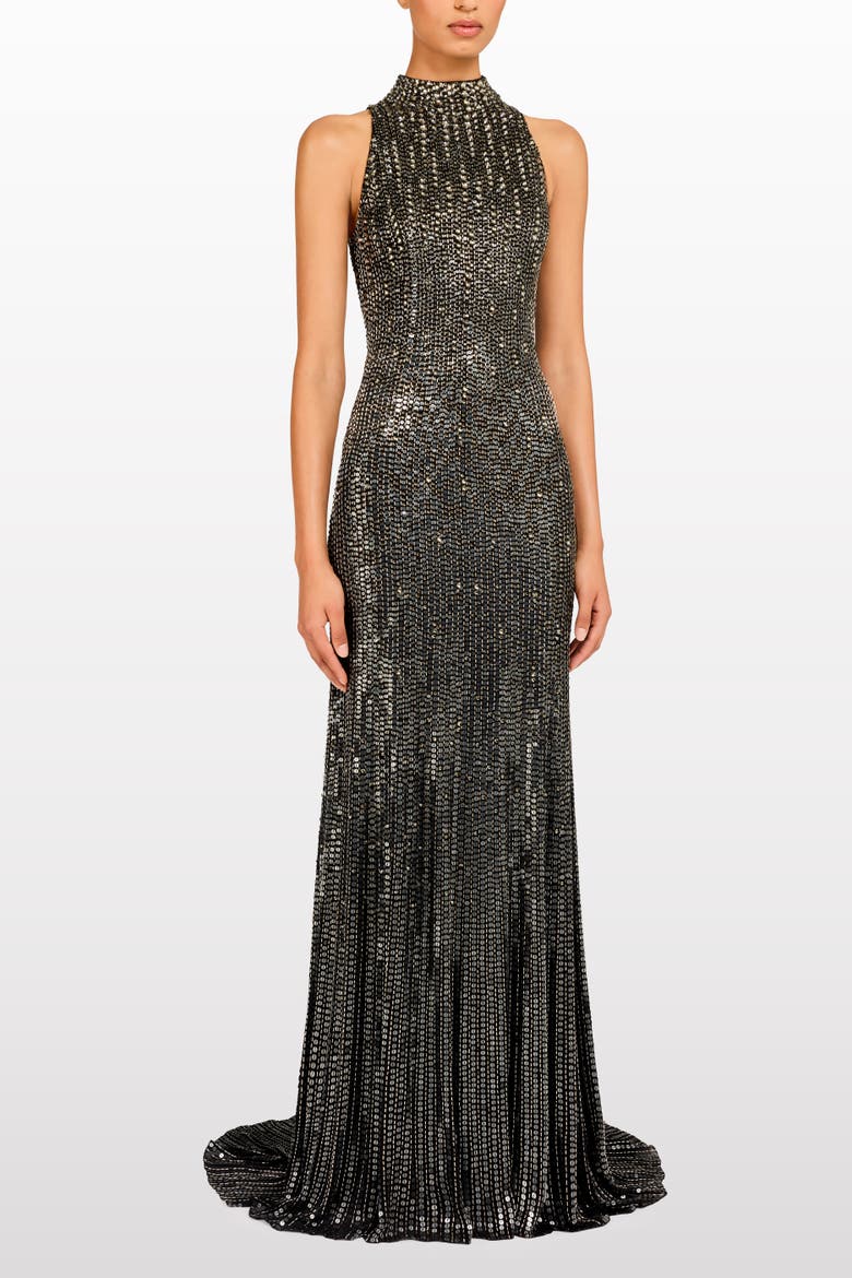 Benue Sequin-Embellished Maxi Dress, Main, color, Liquorice