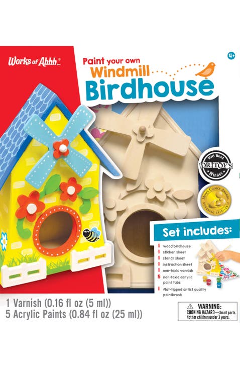 Works of Ahhh Craft Set - Windmill Birdhouse Classic Wood Paint Kit