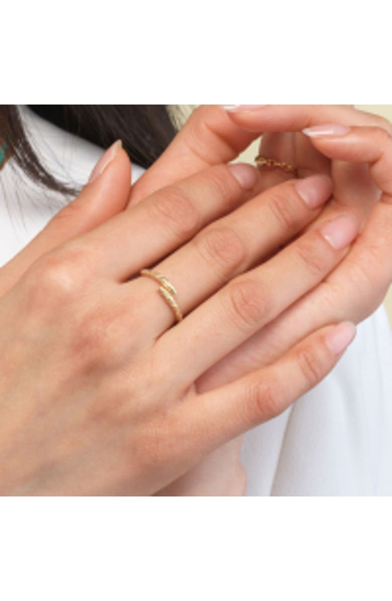 The Lovery Fine Jewelry Carved Gold Bypass Ring, Alternate, color, Yellow Gold