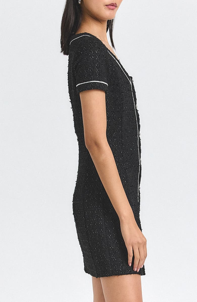 Derek Lam 10 Crosby Ciara Galaxy Metallic Knit Dress, Alternate, color, Black/ Silver