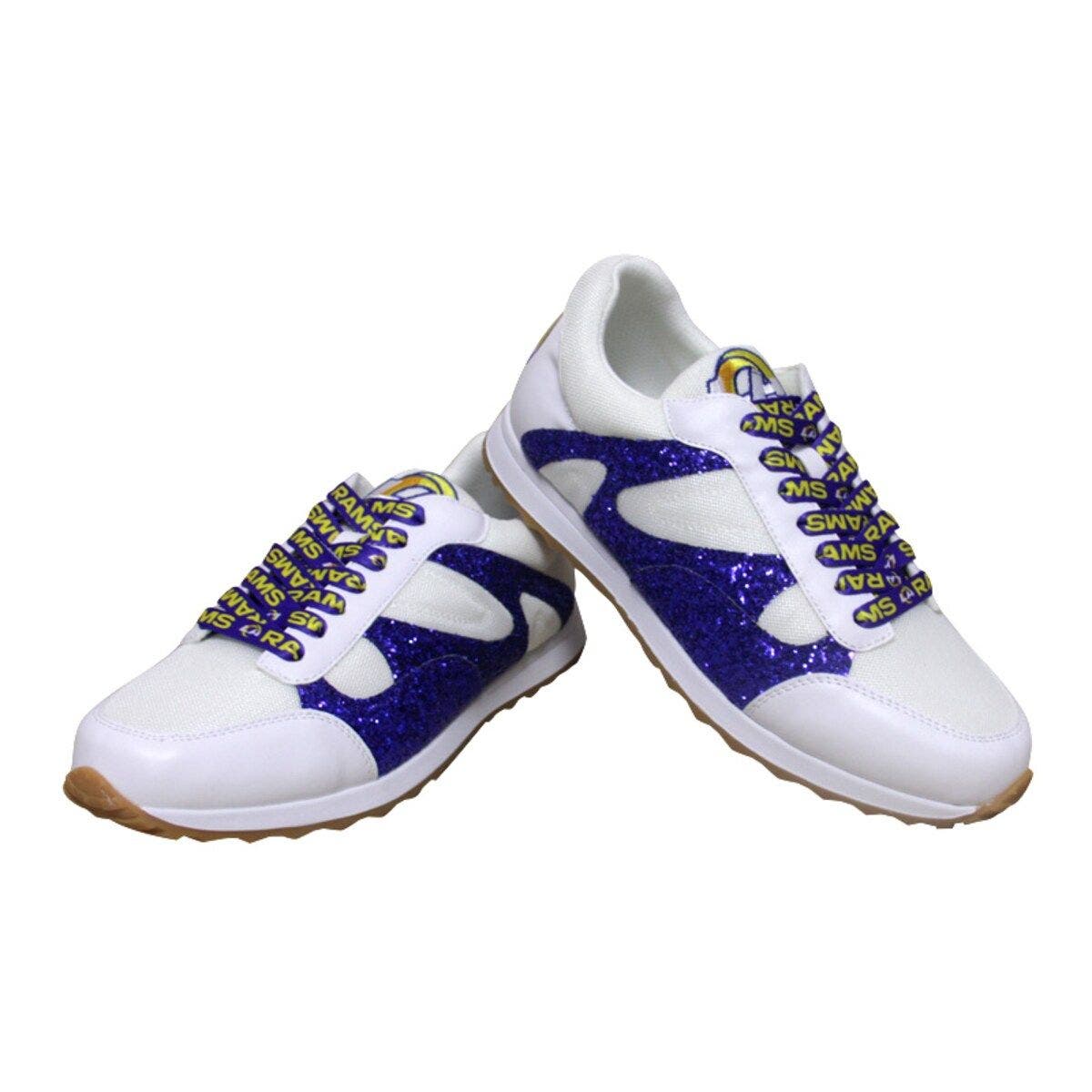 CUCE Women
s Cuce  White Los Angeles Rams Glitter Sneakers, Alternate, color, White