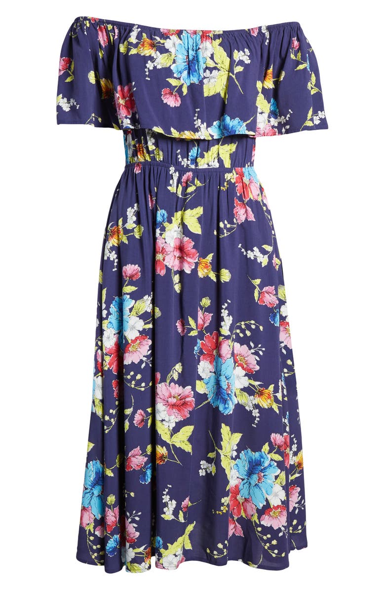 BP. Off the Shoulder Popover Midi Dress, Alternate, color, 