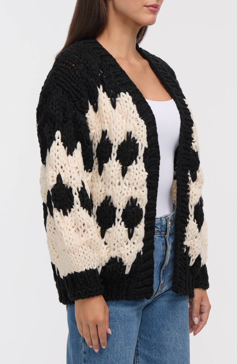 NVLT Chunky Stitch Cardigan, Alternate, color, Black/ Marshmallow