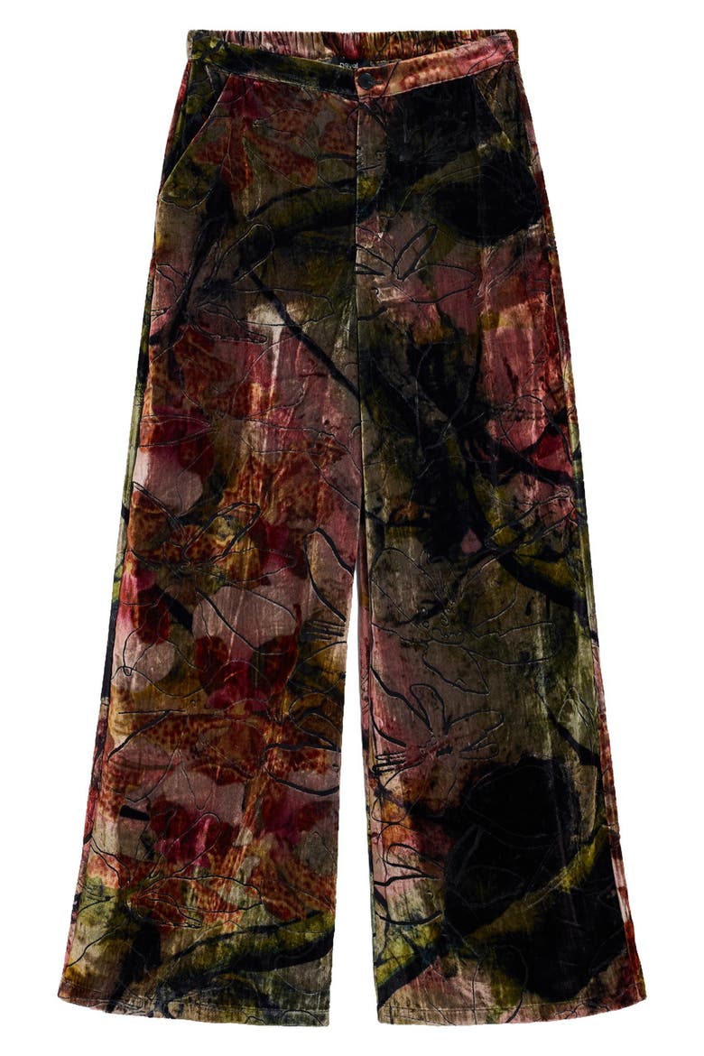 Velvet Wide Leg Trousers, Main, color, PINK