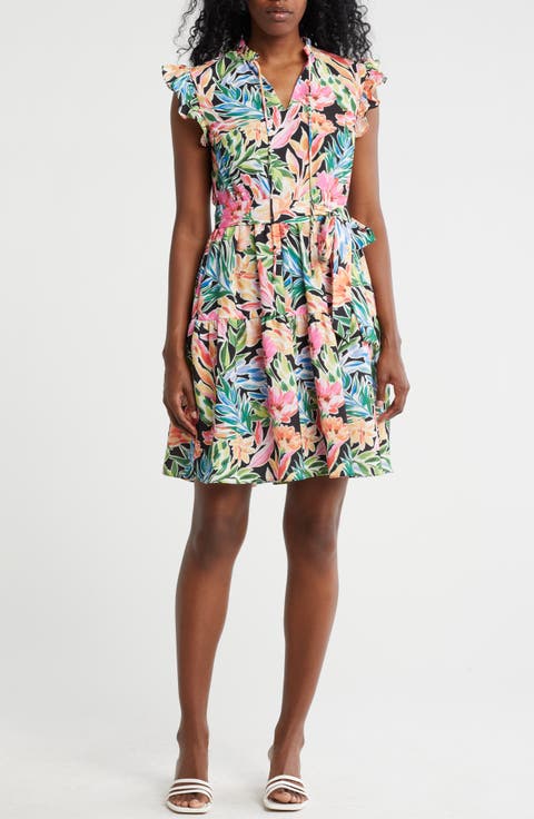 Ruffle Tie Waist Dress